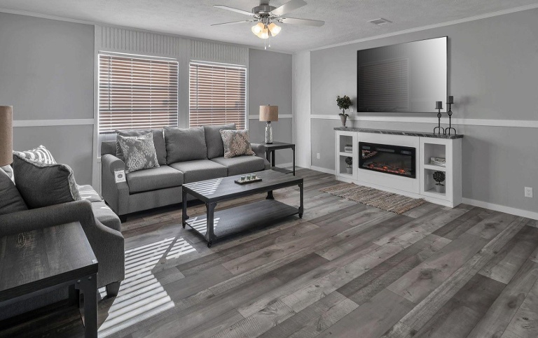 beautiful living room in a manufactured home by Cavco Homes